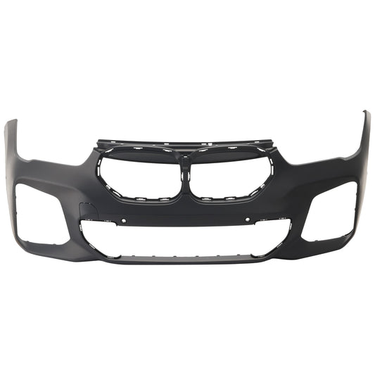 Front Primed Bumper Cover, For Models With M Package and Park Assist System,Without Headlight Washer Holes