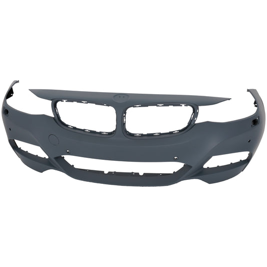 Front Primed Bumper Cover, For Models with M Sport Package, Headlamp Washer, Park Distance Control, and Side View Camera and without Park Assist