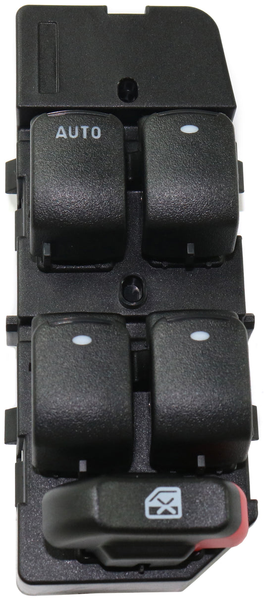 Front, Driver Side Window Switch, Black, 5-Button