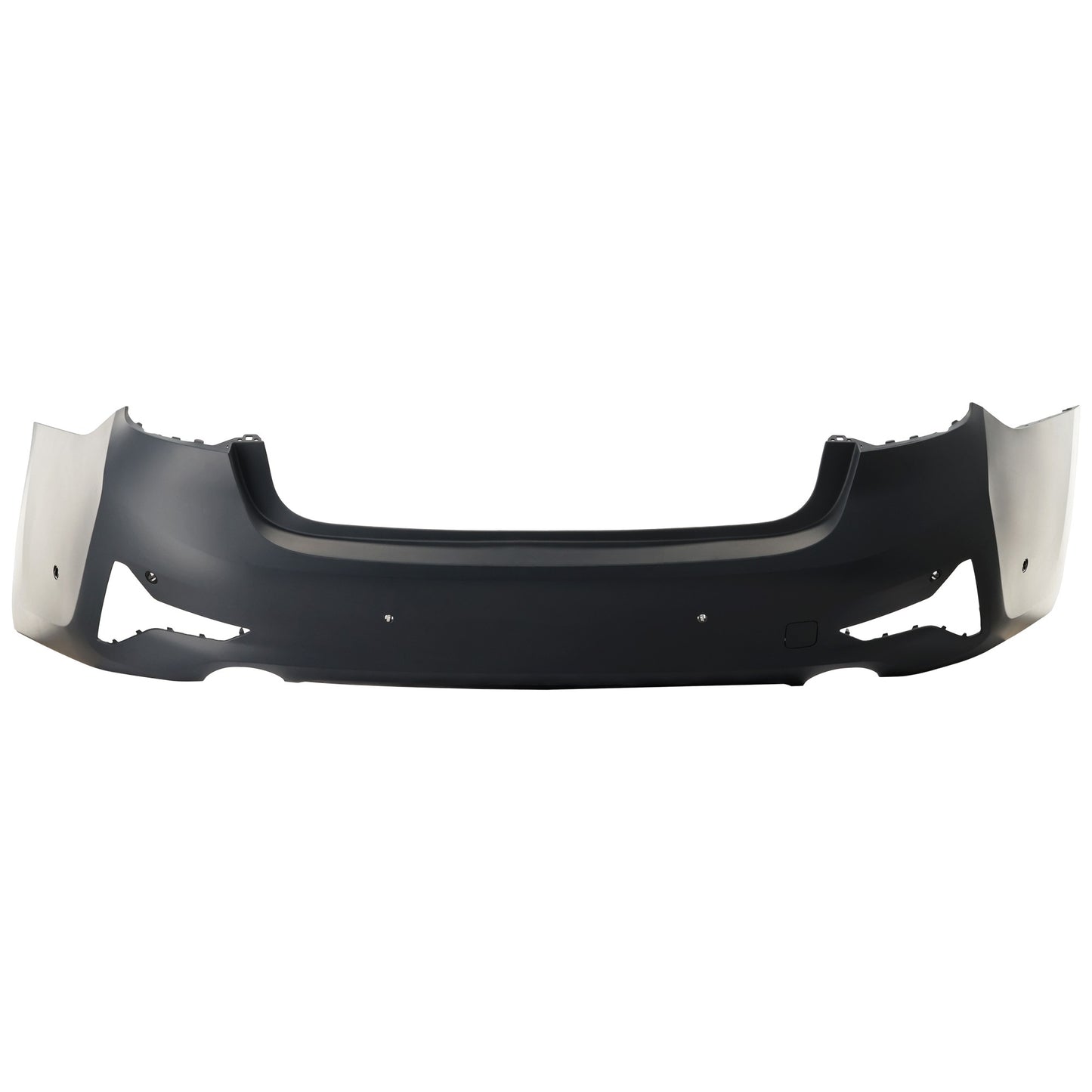 Rear Primed Bumper Cover, Sport Line, For Models without M Sport Package, Park Distance Control Sensor Holes and Park Assist Sensor Holes, Sedan