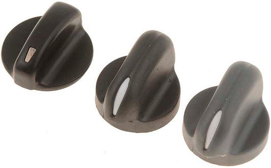 76882 Help Series A/C Control Knob - Black, Plastic, Direct Fit, Set of 3