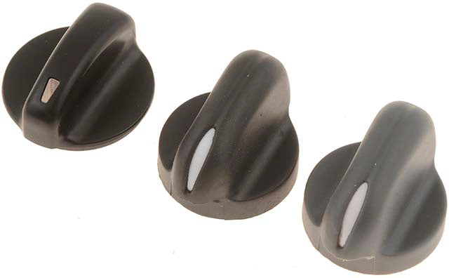 76882 Help Series A/C Control Knob - Black, Plastic, Direct Fit, Set of 3