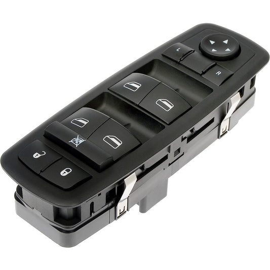 901-497 Front, Driver Side Window Switch, Black, 10-Button, For Models without One Touch Up and Down