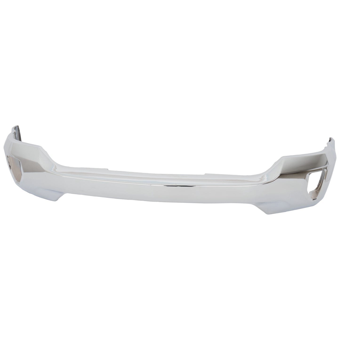 Front Bumper, Chrome, with Fog Light Holes, without Parking Aid Sensor Holes, with Impact Bar Skid Plate, without Air Hole