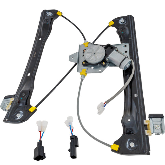 2-Pin Connector Front, Driver Side Power Window Regulator, with Motor, For Models without Express Up and Down