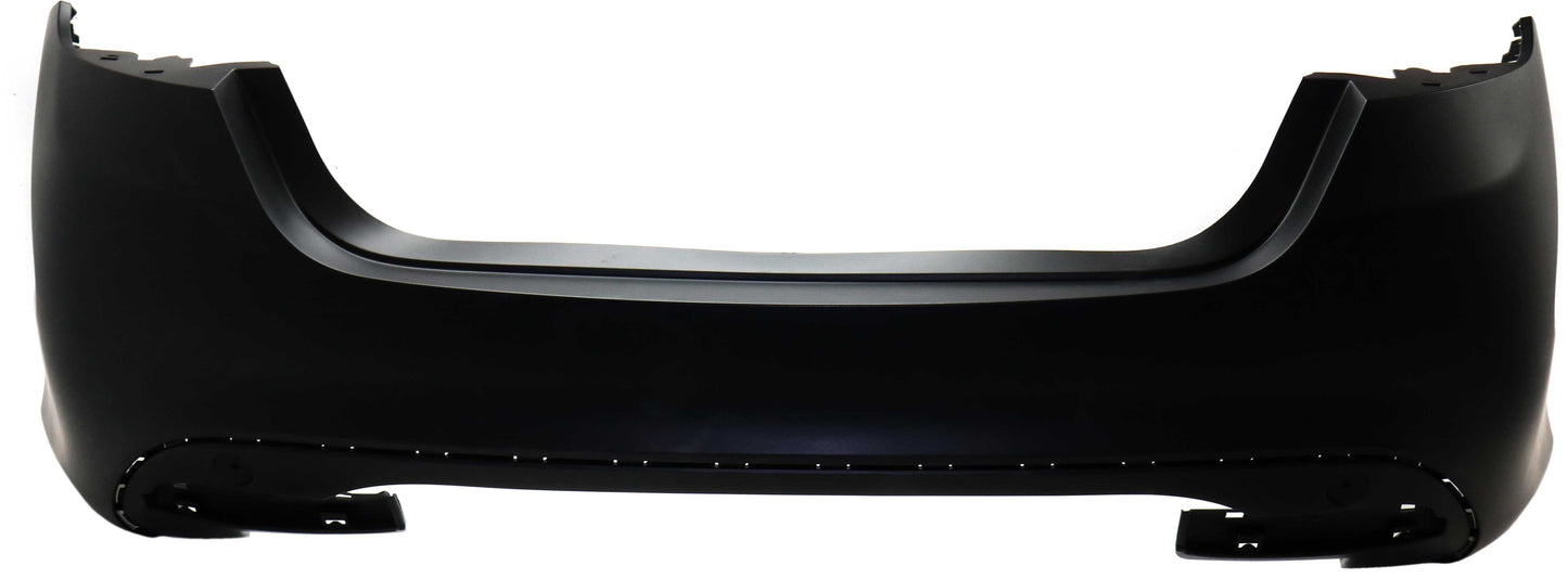 Rear Primed Bumper Cover, Without Parking Aid Sensor Holes, Parallel Park Assist and Exhaust Hole, CAPA Certified
