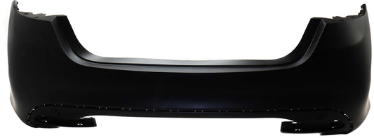 Rear Primed Bumper Cover, Without Parking Aid Sensor Holes, Parallel Park Assist and Exhaust Hole, CAPA Certified