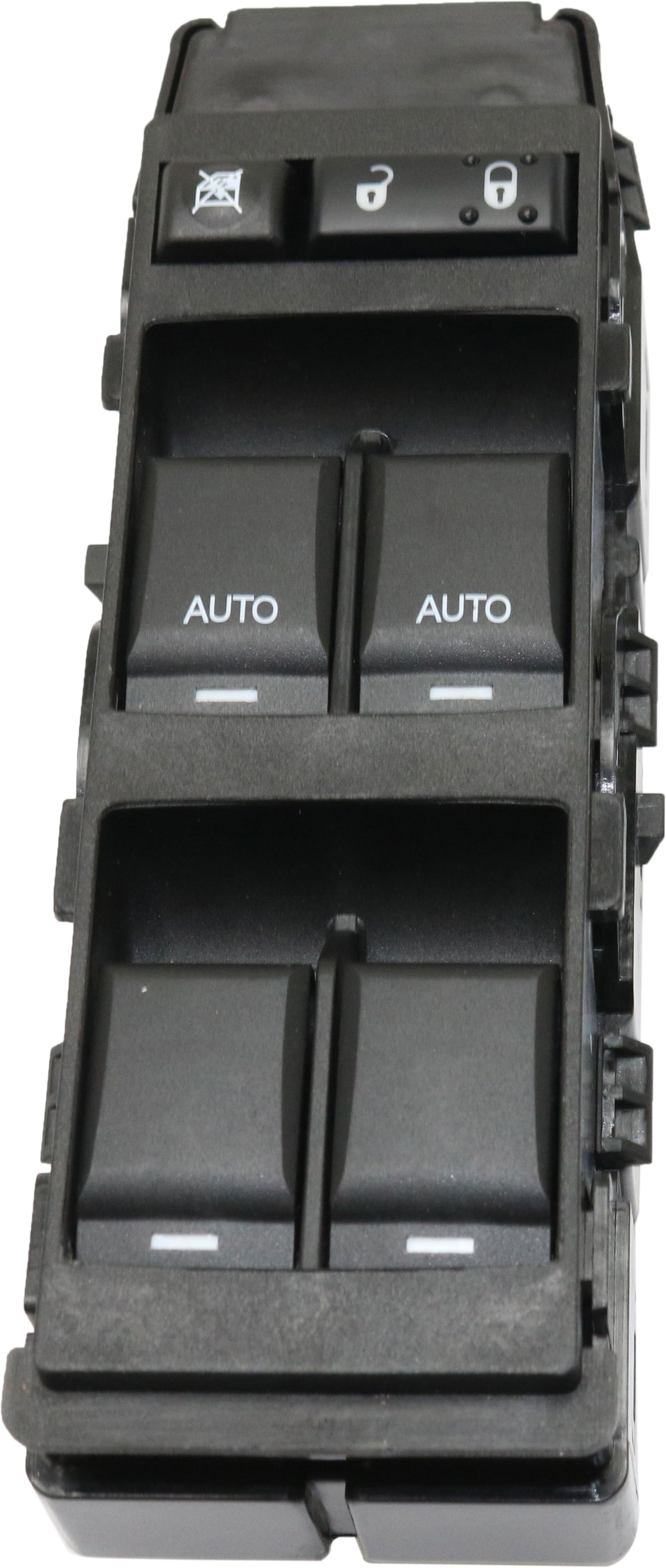 Front, Driver Side Window Switch, Black, 6-Button, 14-Prong Blade Male Terminal, 2 Female Connectors, Driver and Passenger Side One Touch Auto Up and Down Power Windows