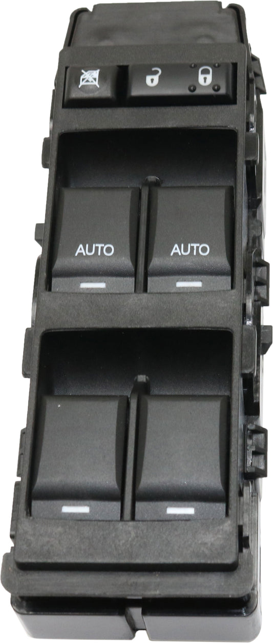 Front, Driver Side Window Switch, Black, 6-Button, 14-Prong Blade Male Terminal, 2 Female Connectors, Driver and Passenger Side One Touch Auto Up and Down Power Windows