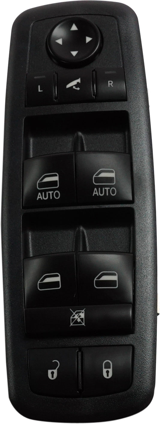 Front, Driver Side Window Switch, Black, with Power Folding Mirror
