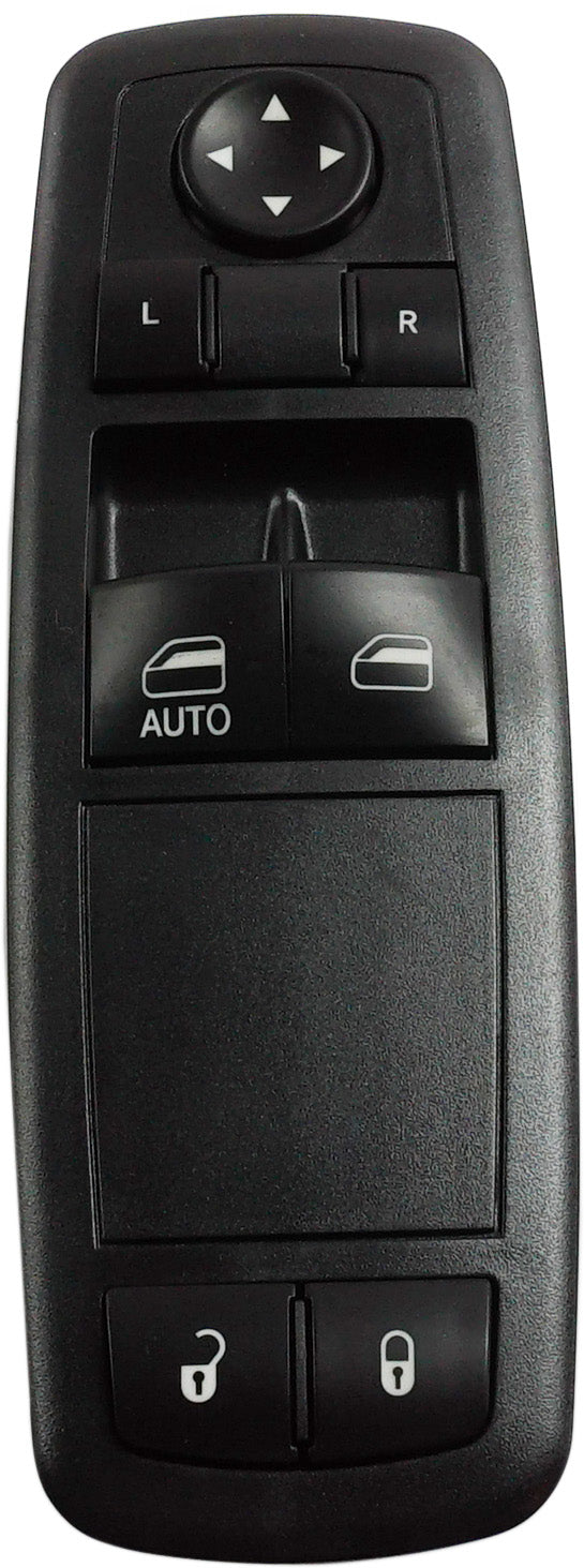 Front, Driver Side Window Switch, Black, with Auto Down and Fixed Rear Windows