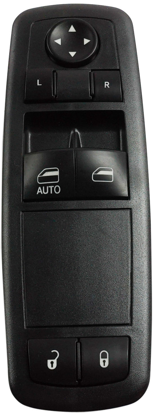 Front, Driver Side Window Switch, Black, with Auto Down and Fixed Rear Windows