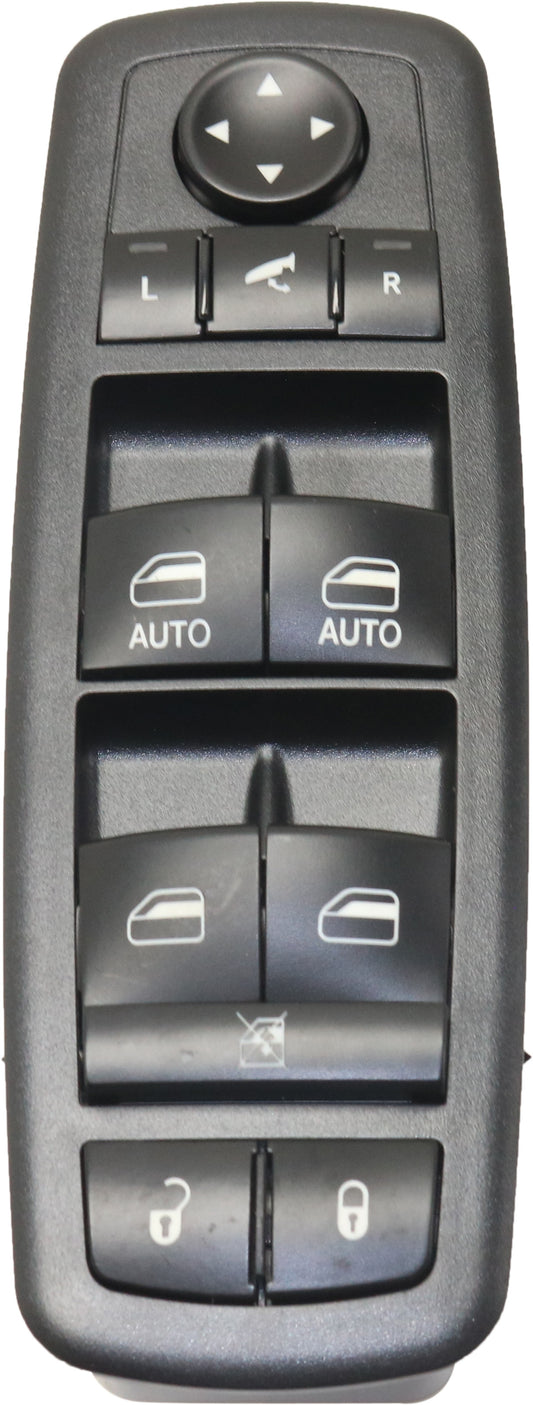 Front, Driver Side Window Switch, Black, 11-Button, With Power Mirrors, With Power Folding