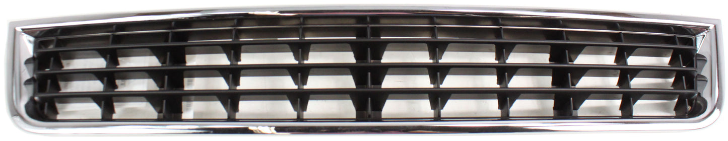 Front, Center Bumper Grille, Chrome Shell with Black Insert