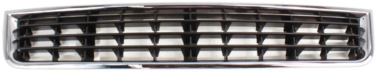 Front, Center Bumper Grille, Chrome Shell with Black Insert