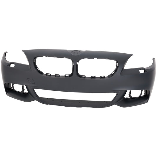 Накладка на передний бампер, грунтованная, базовая модель, седан, для моделей с M-пакетом, с отверстиями для противотуманных фар, без отверстий для датчиков парковки, сертифицирована CAPA