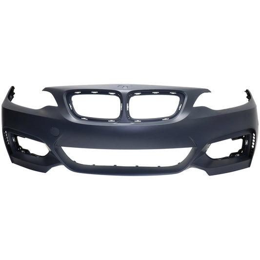 Front Primed Bumper Cover, Base Model, Convertible/Coupe, For Models With M Sport Package, Without Headlight Washer Holes, With Park Distance Control Sensor Holes