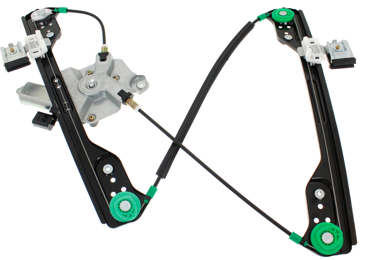 Front, Passenger Side Window Regulator, Power, With One Touch Feature, 6-Prong Connector