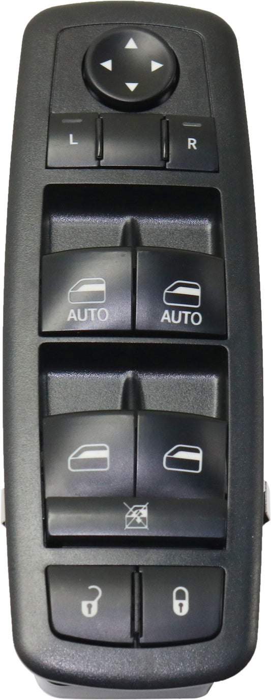 Front, Driver Side Window Switch, Black, 10-Button, For Models With Auto Down Windows, 9-Prong and 3-Prong Blade Male Terminals, 2 Female Connectors