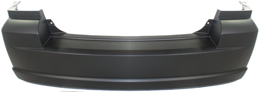 Rear Primed Bumper Cover, With Exhaust Holes on Passenger Side, Without Parking Aid Sensor Holes, Code MCU