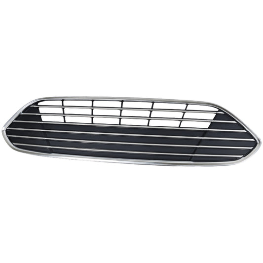 Front, Upper Bumper Grille, Chrome Shell with Black Insert, CAPA Certified