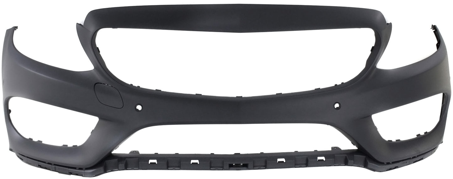 Накладка на передний бампер, грунтованная, для седанов, для моделей с пакетом отделки AMG, с отверстиями для датчиков парковки, кроме C63