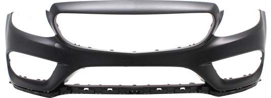 Front Primed Bumper Cover, Convertible/Coupe/Sedan, For Models With Sport Package, Without Parking Aid Sensor Holes and Surround View, Except C63 Model, CAPA Certified