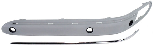 Front, Driver Side, Outer Bumper Trim, Primed, Side Impact Strip, With Parking Aid Sensor Holes