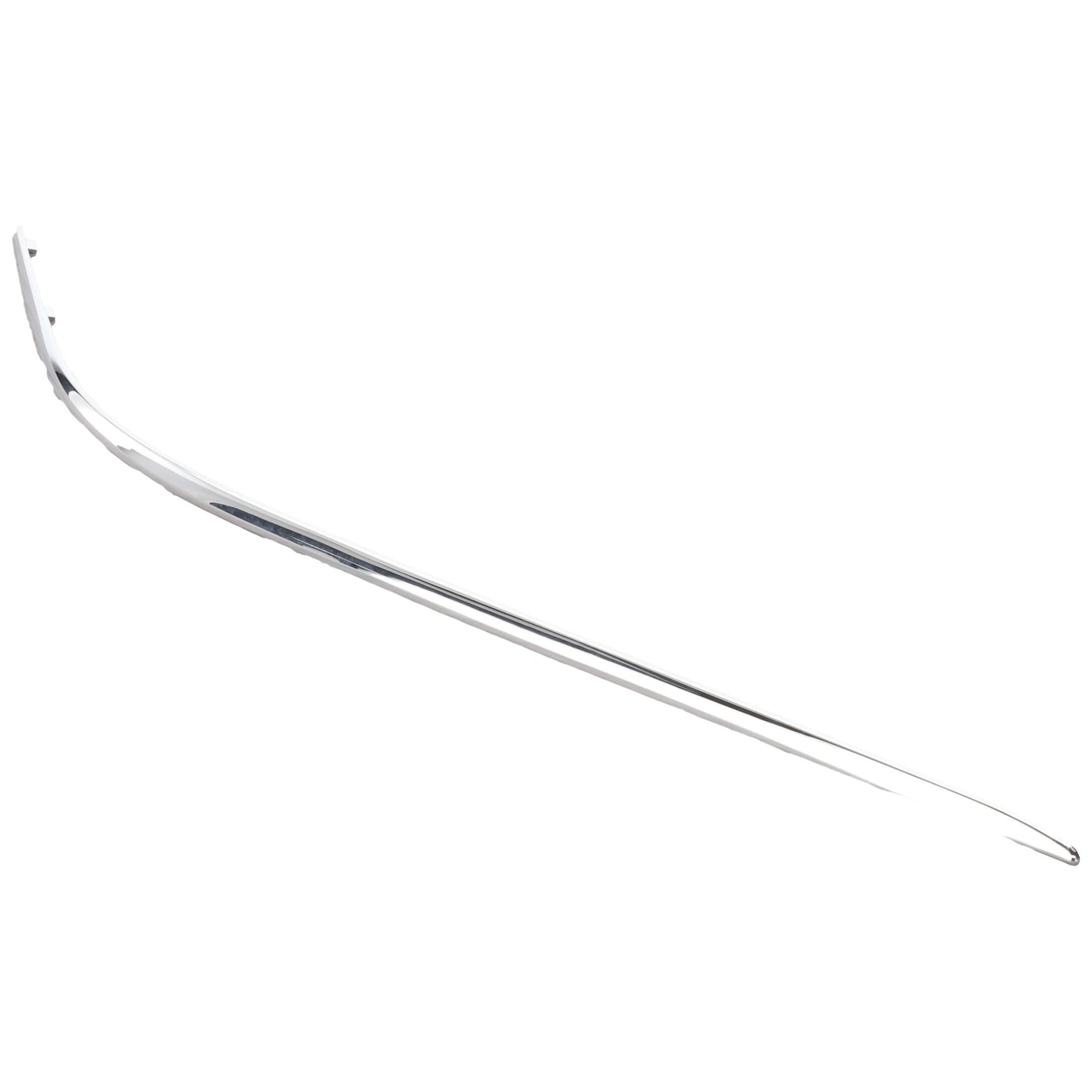 Front, Passenger Side, Outer Bumper Trim, Chrome, Side Impact Strip Molding, Base Model