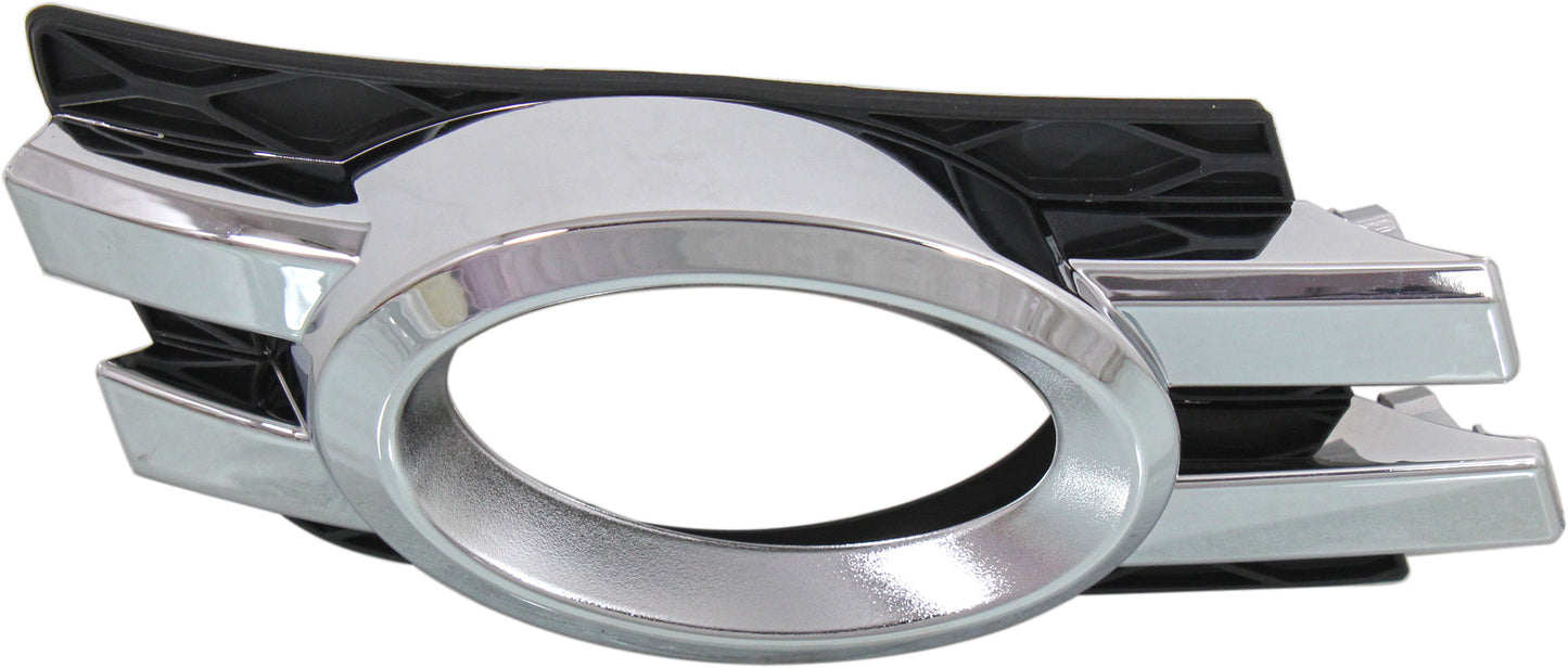 Front, Passenger Side Fog Light Trim, Black and Chrome, For Models With Curve Lightning System