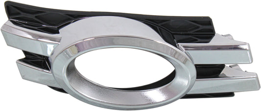 Front, Passenger Side Fog Light Trim, Black and Chrome, For Models With Curve Lightning System