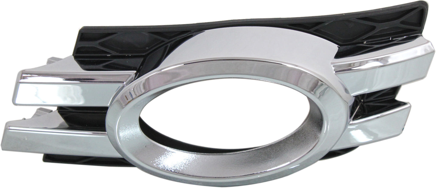 Front, Driver Side Fog Light Trim, Black and Chrome, For Models With Curve Lightning System