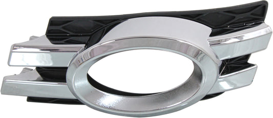 Front, Driver Side Fog Light Trim, Black and Chrome, For Models With Curve Lightning System