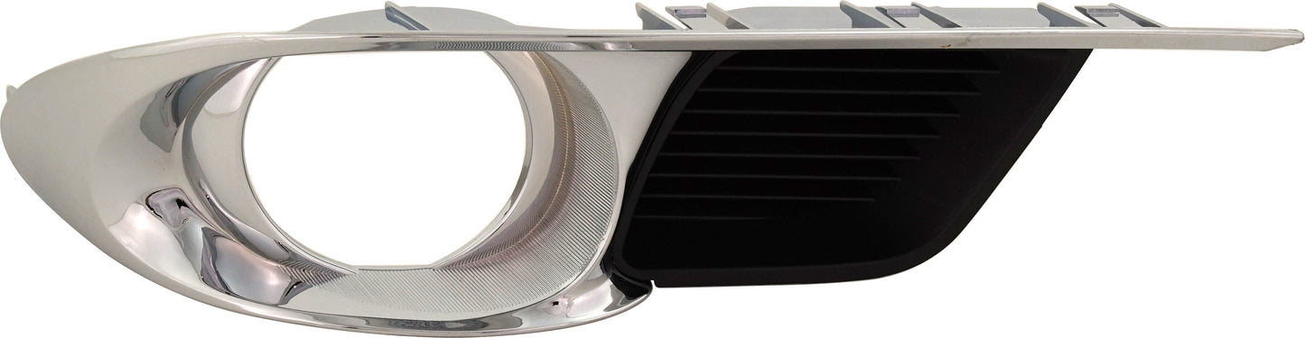 Front, Passenger Side Fog Light Trim, Black and Chrome
