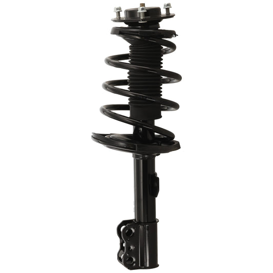 Передняя, ​​со стороны водителя, полностью нагруженная стойка