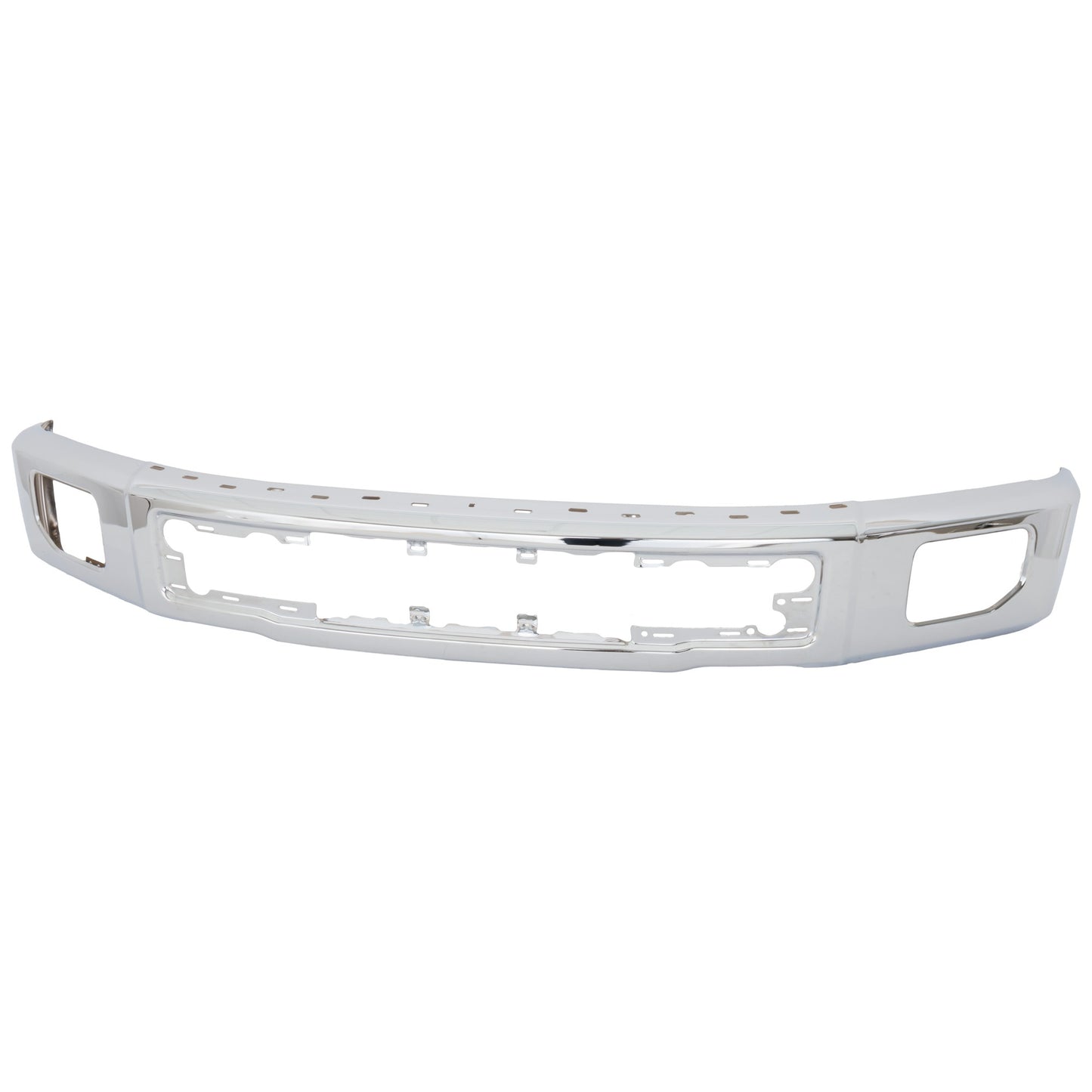Front Bumper, Chrome, With Fog Light Holes, Without Side Cover Holes, Except Raptor Model