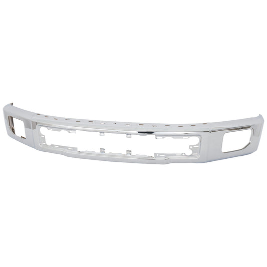 Front Bumper, Chrome, With Fog Light Holes, Without Side Cover Holes, Except Raptor Model