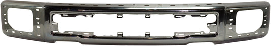 Front Bumper, Face Bar, Chrome, Steel, with End Cap Holes