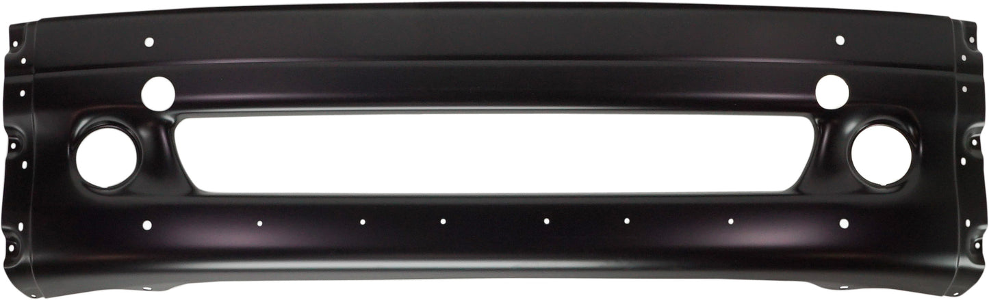 Front Bumper, Powdercoated Black, With Fog Light Holes, With Tow Hook Hole, Without License Plate Provision, Without Mounting Brackets