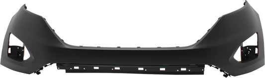 Front, Upper Primed Bumper Cover, Without Parking Aid Sensor Holes, Without Tow Hook Hole, CAPA CERTIFIED