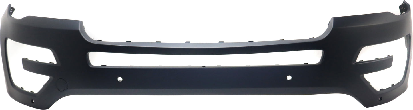 Front Primed Bumper Cover, Without Parking Aid Sensor Holes and Park Assist, With Tow Hook Holes and Cam