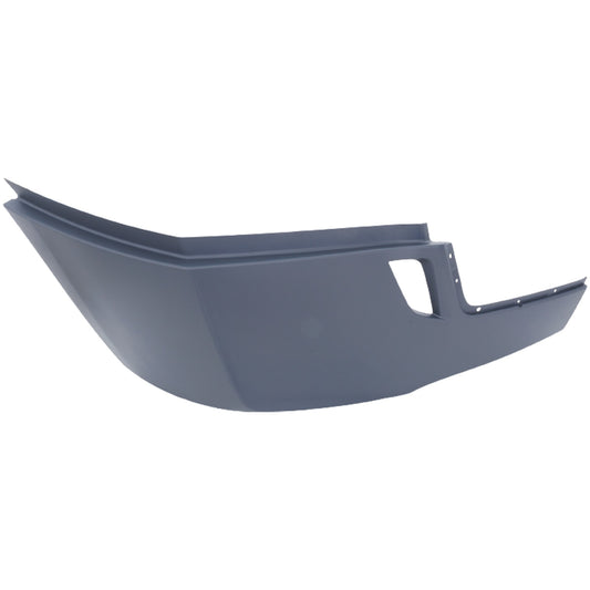 Front, Passenger Side Bumper End, Painted Gray Plastic