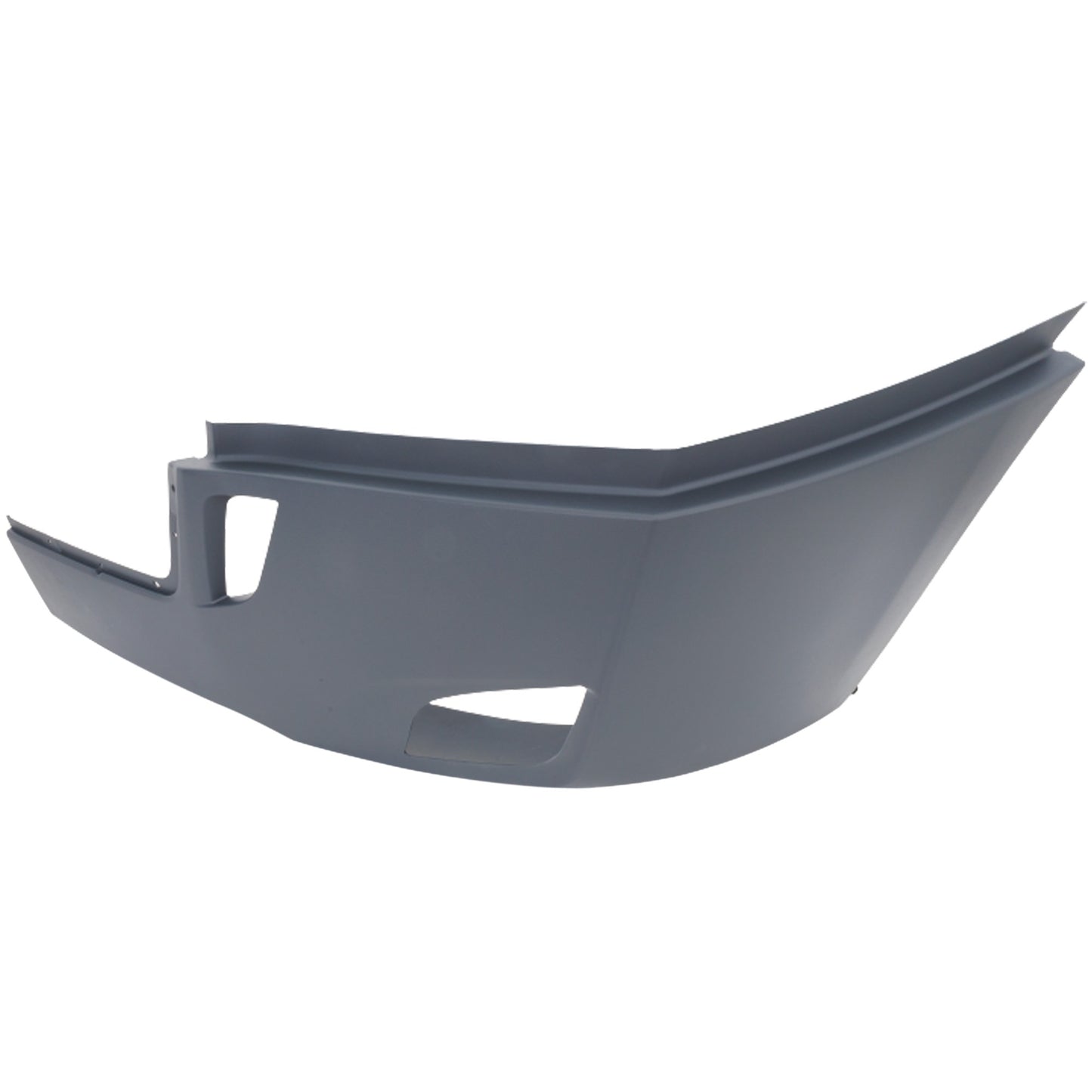 Front, Driver Side Bumper End, Painted Gray Plastic