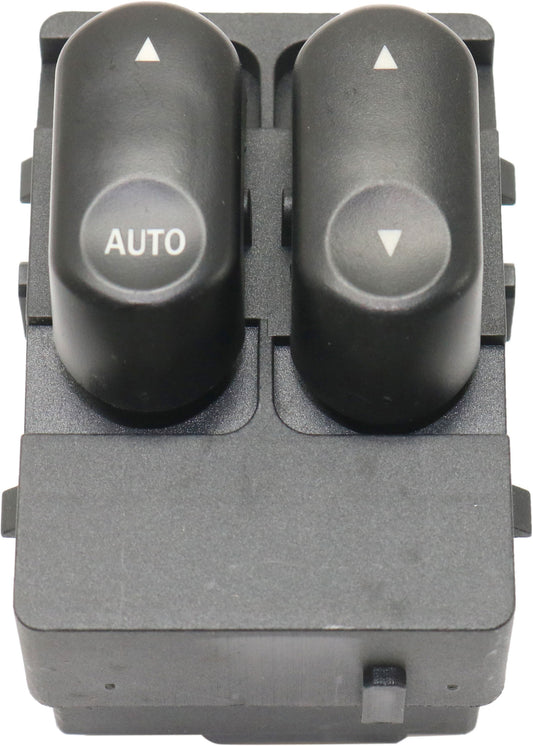 Front, Driver Side Window Switch, Black, 2-Button