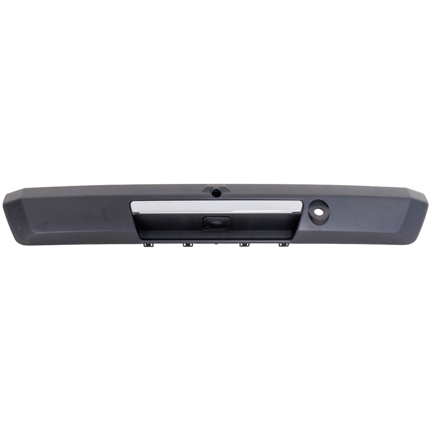 Tailgate Handle, Chrome Lever with Black Housing, with Camera Hole, For Models with Rear View Camera-Fixed, Keyfree System, Towing Vision System, Trailer Hook Up Light-Fixed, and Trailer Camera