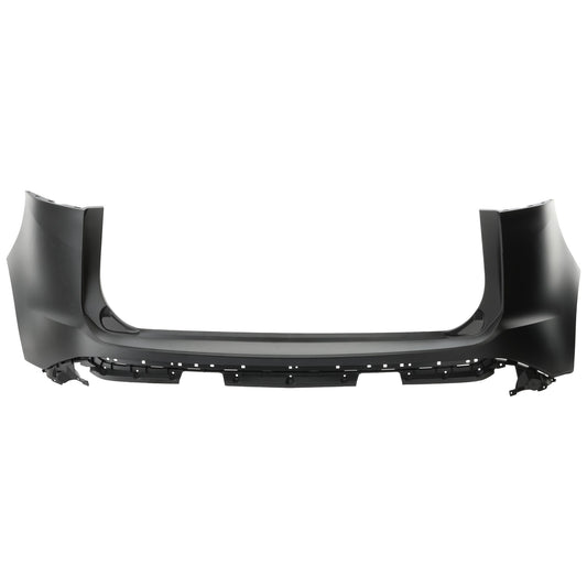 Rear, Upper Primed Bumper Cover, Without Parking Aid Sensor Holes, With Tow Hook Hole