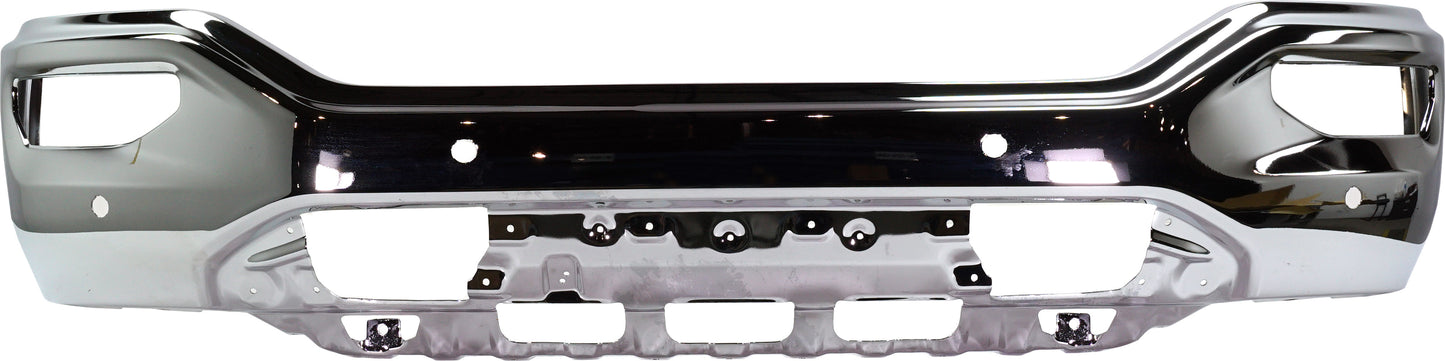Front Bumper, Chrome, With Park Assist Sensor Holes, Without Mounting Brackets