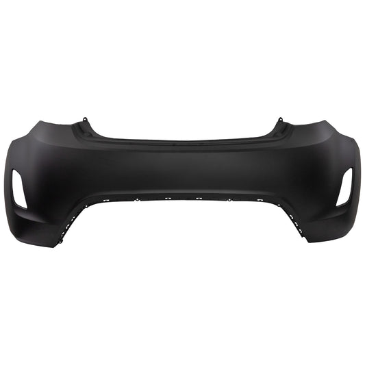 Rear Primed Bumper Cover, Without Parking Aid Sensor Holes and Turbo