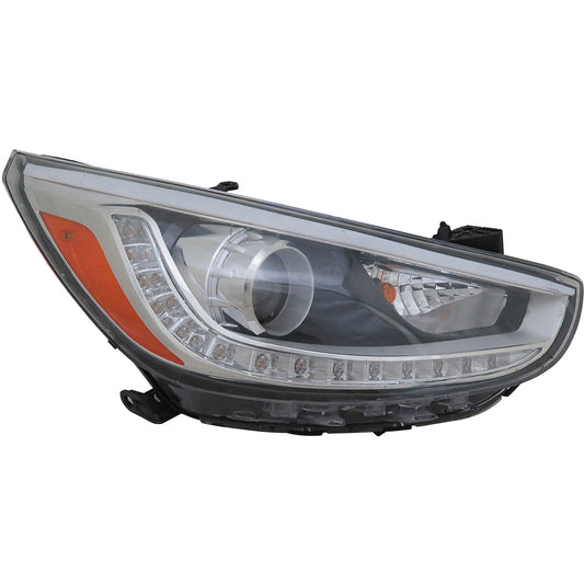 Passenger Side Headlight, with Bulb, Halogen, Projector Type, with LED DRL