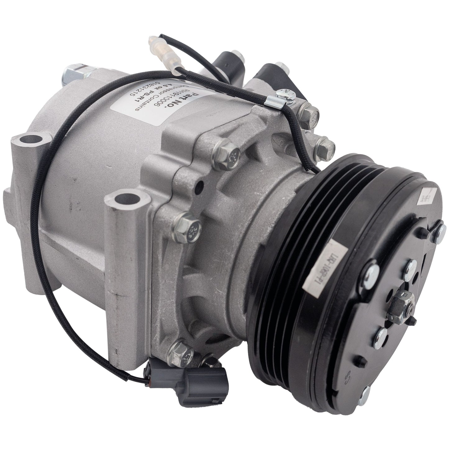 A/C Compressor, With Clutch, 4-Groove Pulley